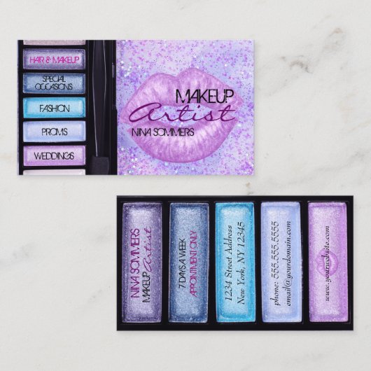 Carte de visite de maquillage (Devant / Derrière)