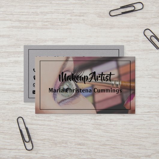 Carte de visite de maquillage (Devant/Arrière en situation)