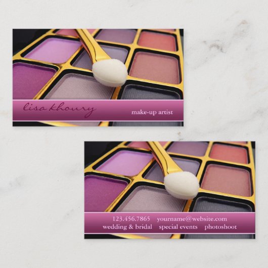 Carte de visite de maquillage (Devant / Derrière)