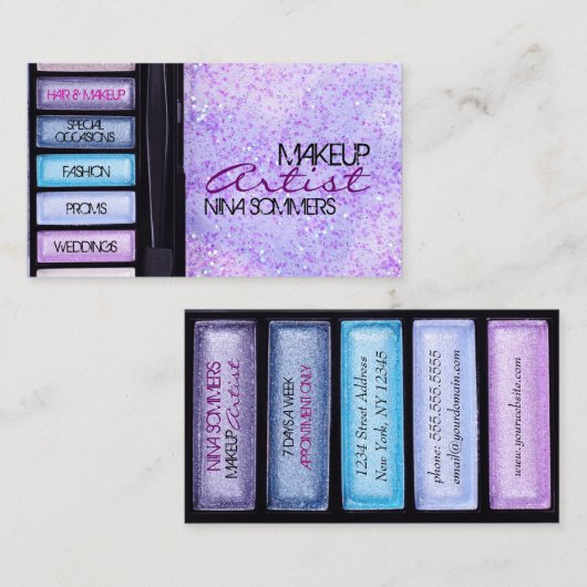 Carte de visite de maquillage (Devant / Derrière)