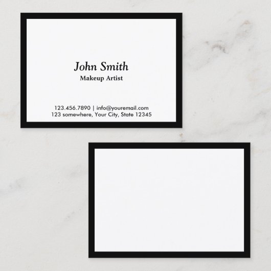 Carte de visite de maquillage à bordure noire (Devant / Derrière)