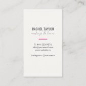 Carte de visite de maquillage à lèvres roses chaud (Dos)
