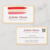 Carte de visite de maquillage à pinceau rouge (Devant / Derrière)