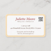 Carte de visite de maquillage à pinceau rouge (Dos)