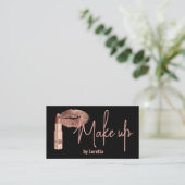 Carte de visite de maquillage beige noir (Debout devant)