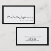 Carte de visite de maquillage blanc à bordure noir (Devant / Derrière)