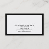 Carte de visite de maquillage blanc à bordure noir (Dos)