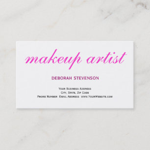Carte de visite de maquillage blanc clair