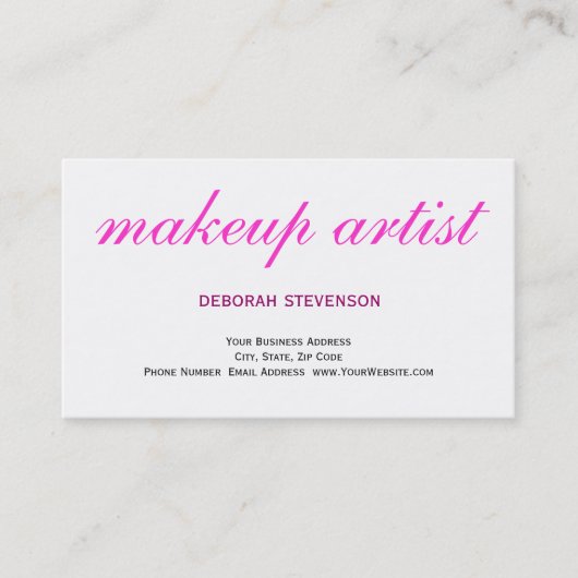 Carte de visite de maquillage blanc clair (Devant)