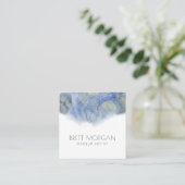 Carte de visite de maquillage bleu Ethéal Abstrait (Debout devant)