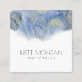 Carte de visite de maquillage bleu Ethéal Abstrait (Devant)