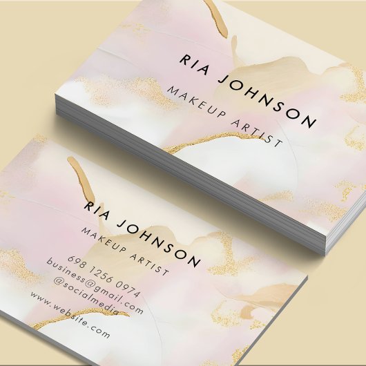 Carte de visite de maquillage blush & Gold