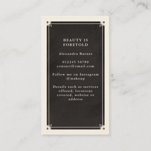 Carte de visite de maquillage céleste (Dos)