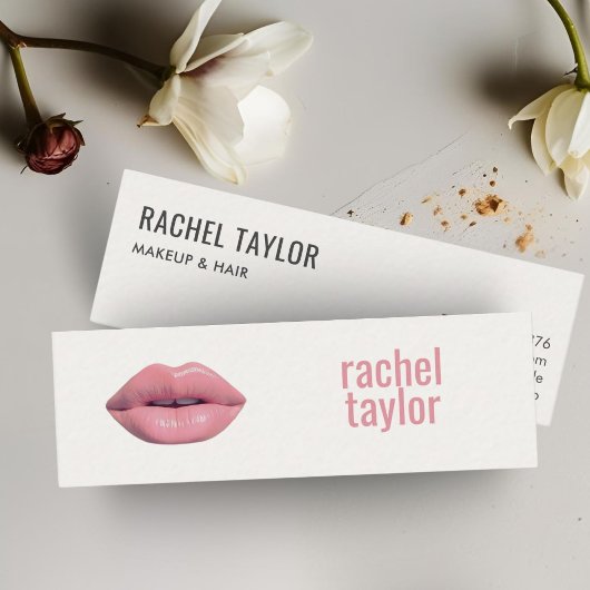 Carte de visite de maquillage chaud 3D rose