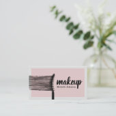 Carte de visite de maquillage chic avec accents ro (Debout devant)