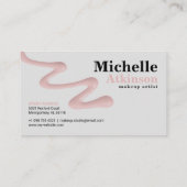 Carte de visite de maquillage chic avec accents ro (Dos)