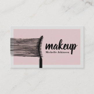 Carte de visite de maquillage chic avec accents ro