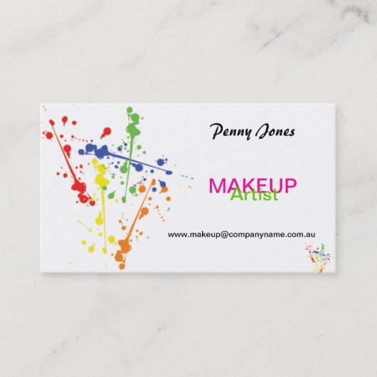 Carte de visite de maquillage coloré (Devant)