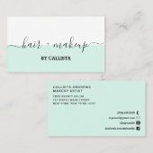 Carte de visite de maquillage de cheveux blanc à l (Devant / Derrière)