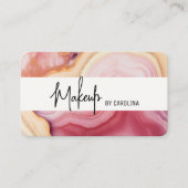 Carte de visite de maquillage de luxe rose (Devant)