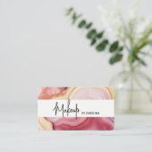 Carte de visite de maquillage de luxe rose (Debout devant)