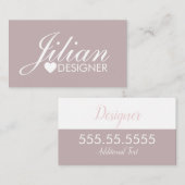 Carte de visite de maquillage de salon blanc rose  (Devant / Derrière)