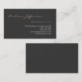 Carte de visite de maquillage de script gris éléga (Devant / Derrière)