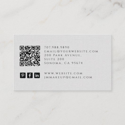 Carte de visite de maquillage de Tarot (Dos)