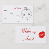 Carte de visite de maquillage des lèvres classique (Devant / Derrière)