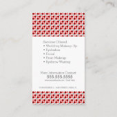 Carte de visite de maquillage des points rouges ro (Dos)