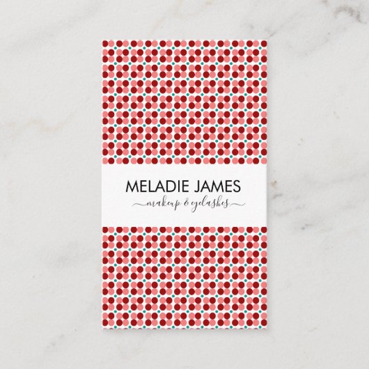 Carte de visite de maquillage des points rouges ro (Devant)