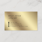 Carte de visite de maquillage d'or glamour (Dos)