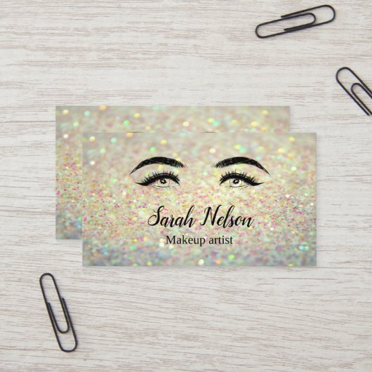 Carte de visite de maquillage doux de luxe (Devant/Arrière en situation)