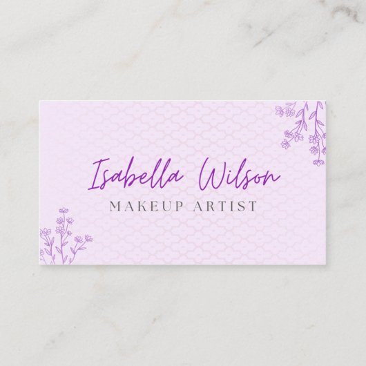 Carte de visite de maquillage élégant (Dos)