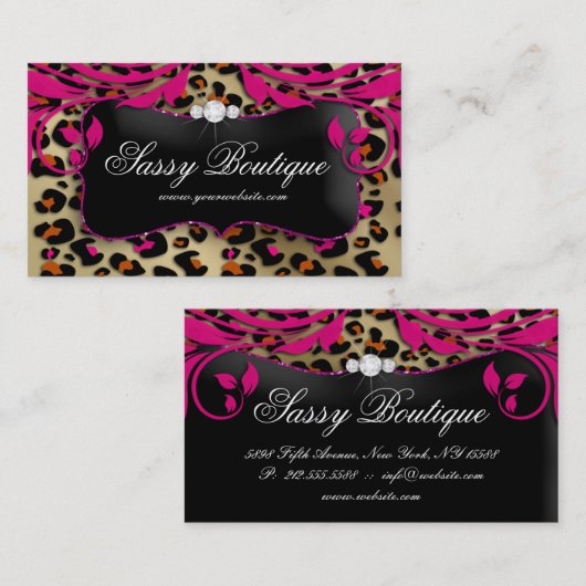 carte de visite de maquillage Empreinte de léopard (Devant / Derrière)