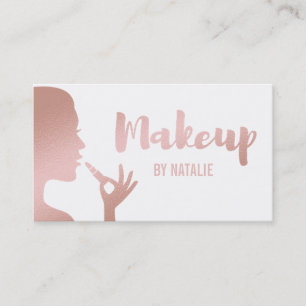 Carte de visite de maquillage en bâton d'or Faux R
