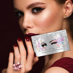 Carte De Visite de maquillage et extension de cils avec coulures a