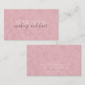 Carte de visite de maquillage et poils roses migno (Devant / Derrière)