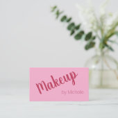 Carte de visite de maquillage magenta rose (Debout devant)