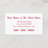 Carte de visite de maquillage magenta rose (Dos)