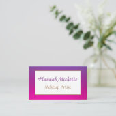 Carte de visite de maquillage magenta violet (Debout devant)