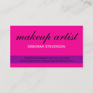 Carte de visite de maquillage mignon rose violet