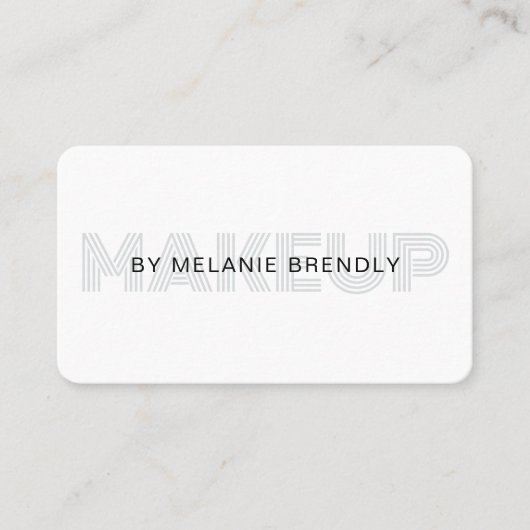 Carte de visite de maquillage moderne argent (Devant)