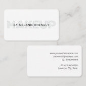 Carte de visite de maquillage moderne argent (Devant / Derrière)