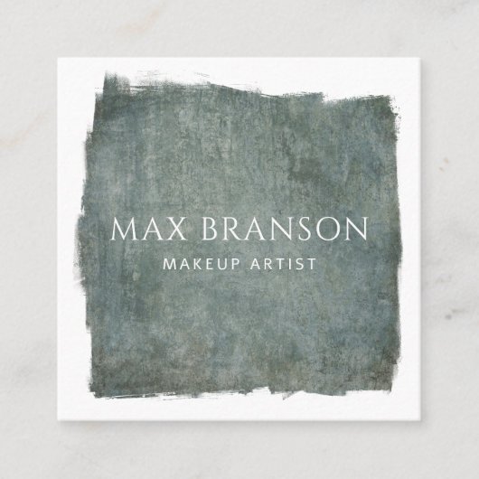 Carte de visite de maquillage moderne bleu gris (Devant)