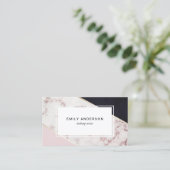 Carte de visite de maquillage moderne en marbre ro (Debout devant)