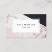 Carte de visite de maquillage moderne en marbre ro (Devant)