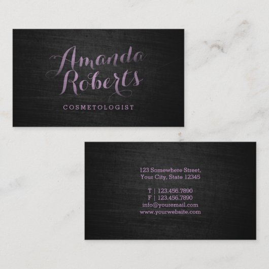 Carte de visite de maquillage moderne Gras Script (Devant / Derrière)
