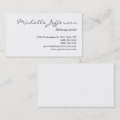 Carte de visite de maquillage noir blanc gris (Devant / Derrière)