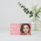 Carte de visite de maquillage photo de script blan (Debout devant)